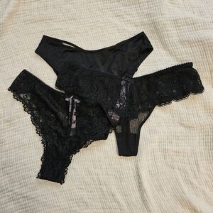 Savage X Fenty Black Panties Set Of 3